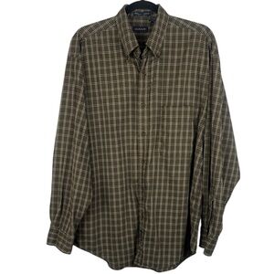Gant Autumn Oxford Cotton Men’s Plaid Button-Down Long Sleeve Shirt Size Medium